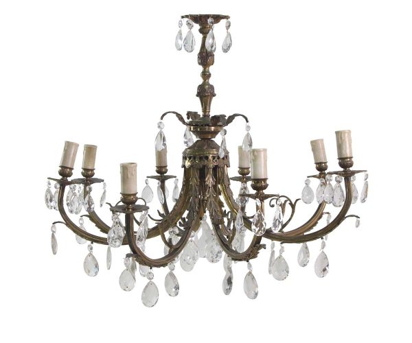 Chandeliers - Early 20th Century Bronze & Crystal French Chandelier