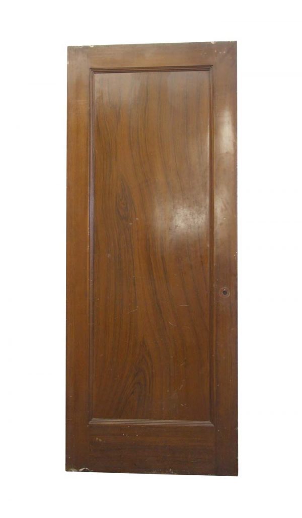 Commercial Doors - Vintage Full Pane Faux Wood Metal Fire Door 89.125 x 35.75