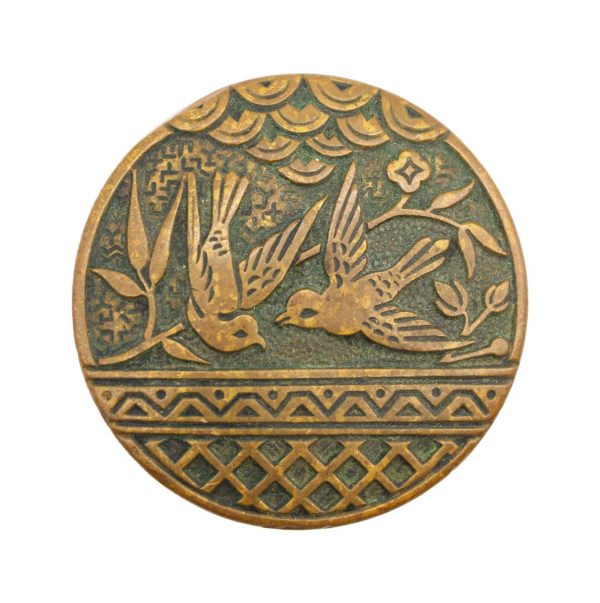 Door Knobs - Antique Russell & Erwin Bronze Two Birds Door Knob