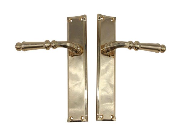 Door Pulls - Pair of Polished Brass Lever Door Knob Pulls