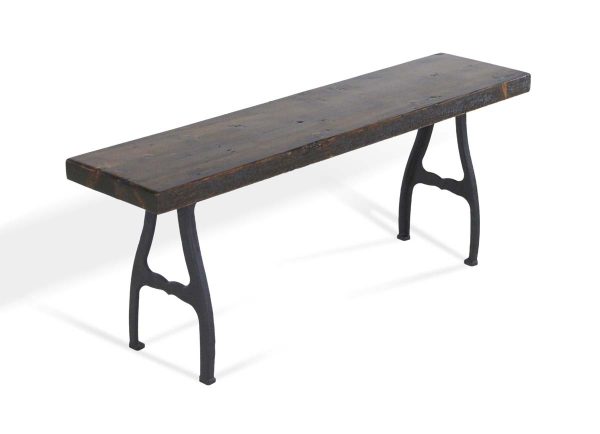 Farm Tables - Handmade 4 ft Pine Provincial Bench with NY Cast Iron legs