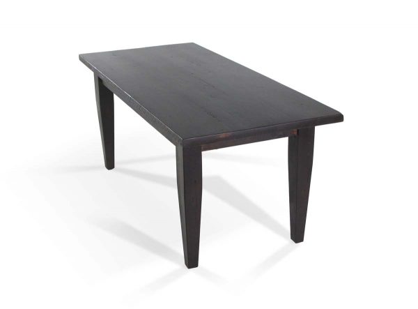 Farm Tables - Handmade 6 ft Ebony Stained Pine Farm Table with Tapered Legs