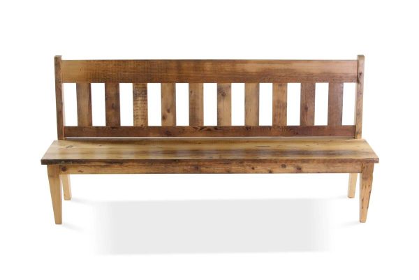 Farm Tables - Handmade Pine Natural Stain 7 ft Slatted Bench