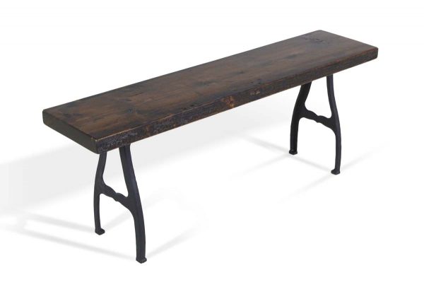 Farm Tables - Handmade Pine Provincial 4 ft Bench with New York Cast Iron Legs
