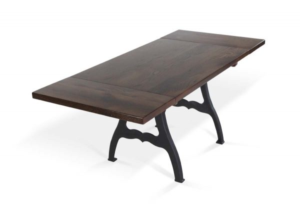 Farm Tables - Handmade Provincial Oak Dining Table with Cast Iron New York Legs and Extensions