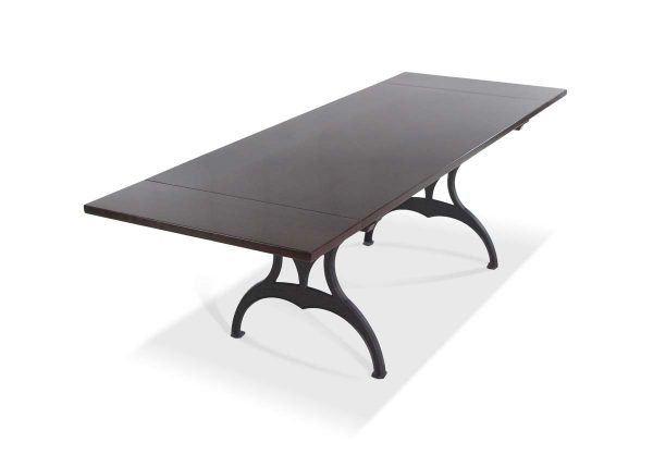 Farm Tables - Handmade Red Mahogany Apitong Dining Table with Cast Iron Brooklyn Legs