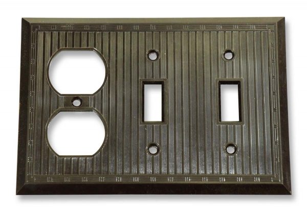 Lighting & Electrical Hardware - Bakelite Brown Gang Switch & Electrical Outlet Plug Combo Switch Plate Cover