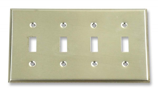 Lighting & Electrical Hardware - Modern Chrome Plated Quad Light Switch Plate