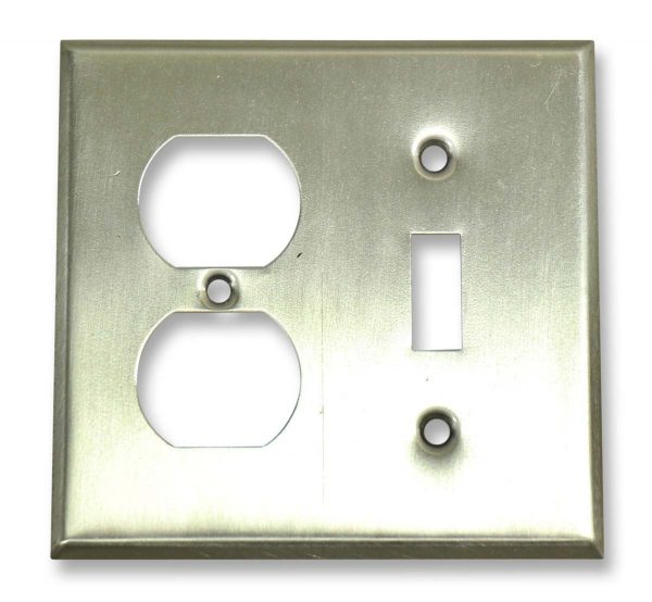 Lighting & Electrical Hardware - Modern Chrome Plated Switch & Dual Outlet Plug Plate Cover