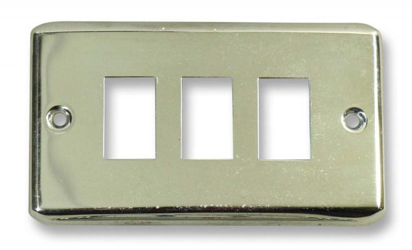 Lighting & Electrical Hardware - Olde New Stock GE Chrome Triple Gang GFI Outlet or Rocker Light Switch Plate Cover