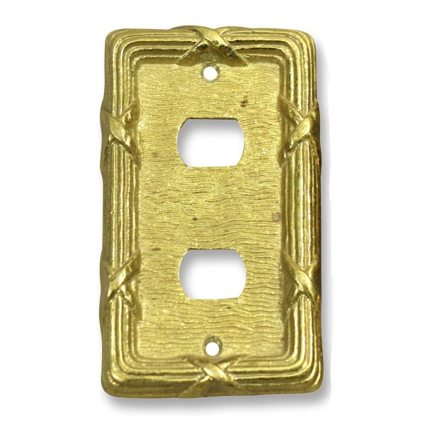 Lighting & Electrical Hardware - Victorian Brass Single Gang Push Button Switch Plate Cover
