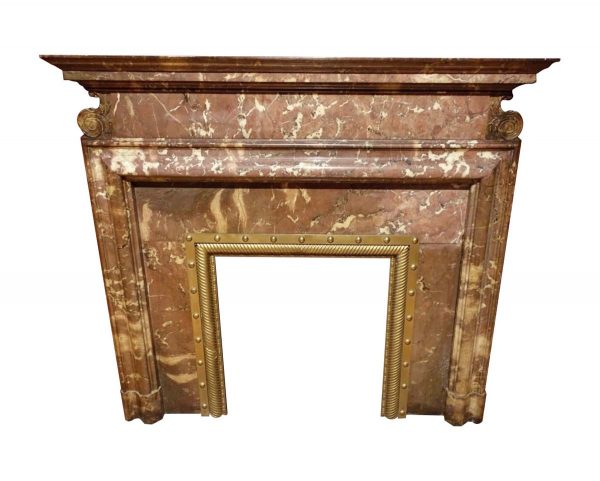 Mantels - Brown Rouge Royal Bolection Mantel with a Brass Insert