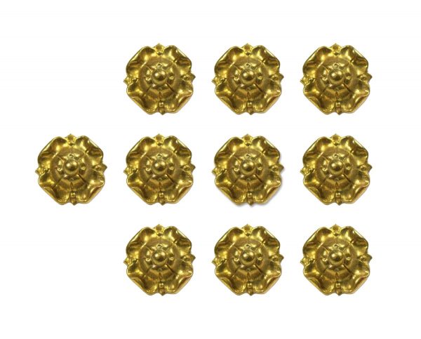 Other Cabinet Hardware - Set of Vintage Victorian Brass Floral Upholstery or Mirror Tacks