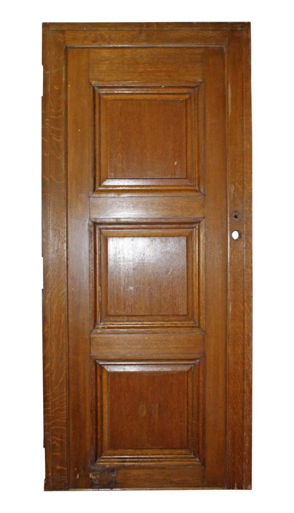 Pocket Doors - Vintage 3 Pane Quarter Sawn Oak Pocket Door 94 x 39