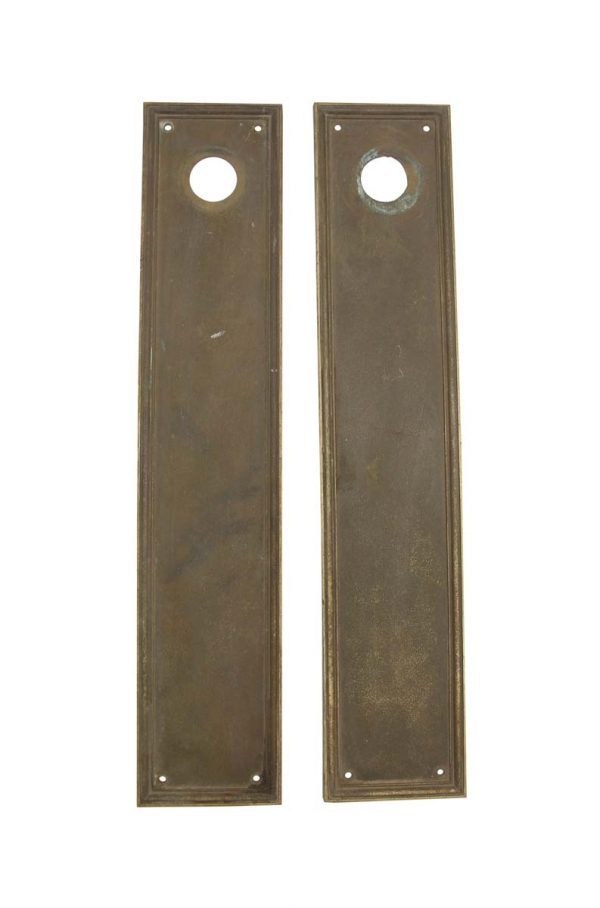 Push Plates - Pair of Bronze 17.5 in. Yale Entry Door Push Plates