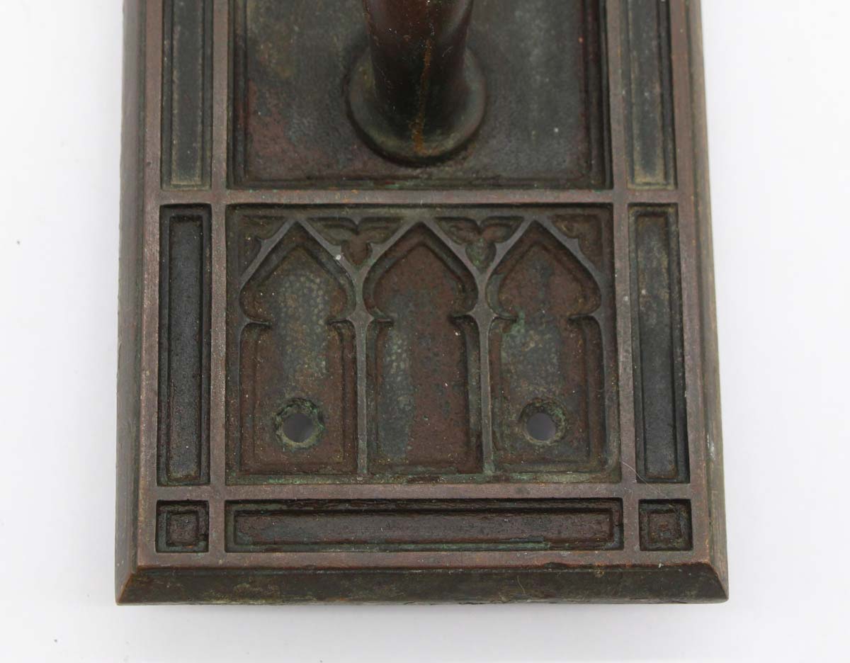 Antique 18 in. Gothic Corbin Bronze Door Pull and Push Plate Set | Olde ...