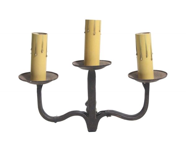 Sconces & Wall Lighting - Antique 3 Arm Wrought Iron Primitive Wall Sconce