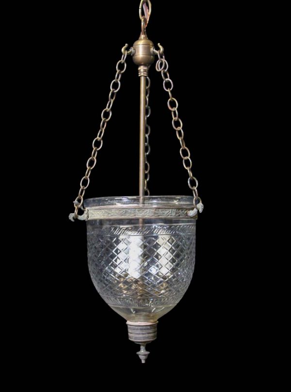 Up Lights - Antique 9.5 in. Clear Crystal Glass Hand Blown Bell Jar Light