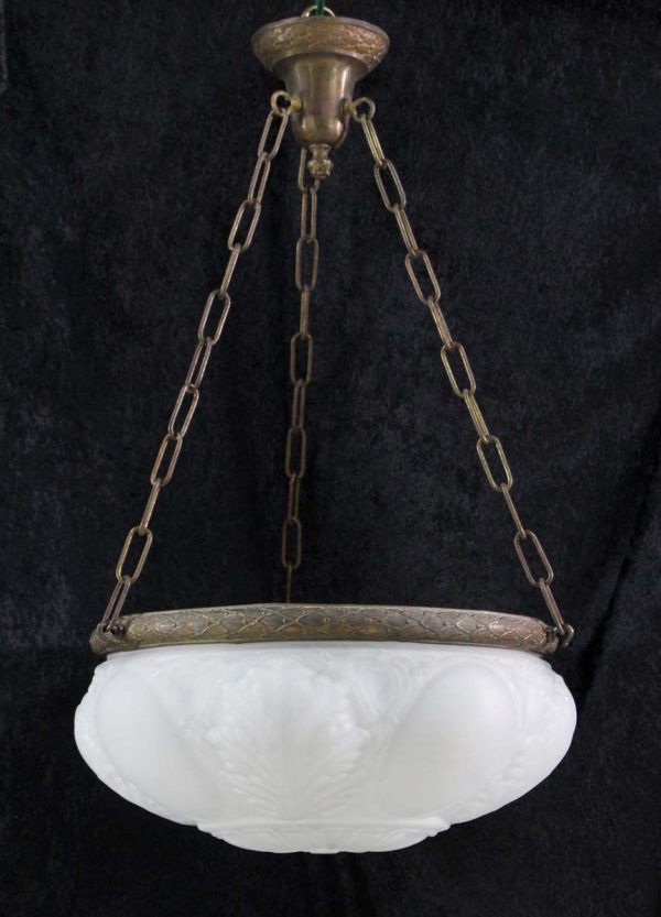 Up Lights - Antique Cast Glass Victorian Dish Light with Brass Fitter