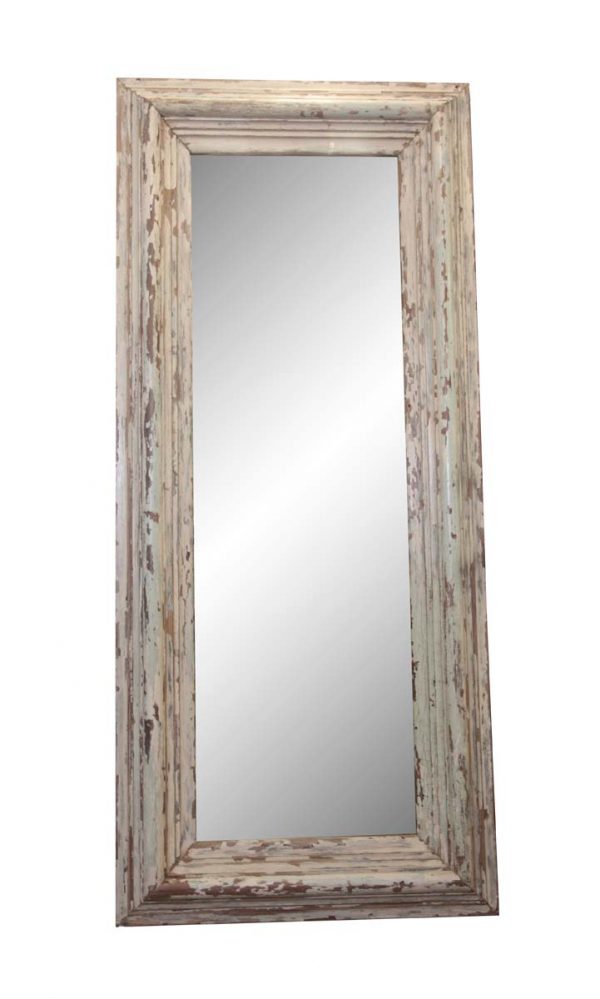 Wood Molding Mirrors - 1800s Brownstone Molding Original Paint Oversized Mirror