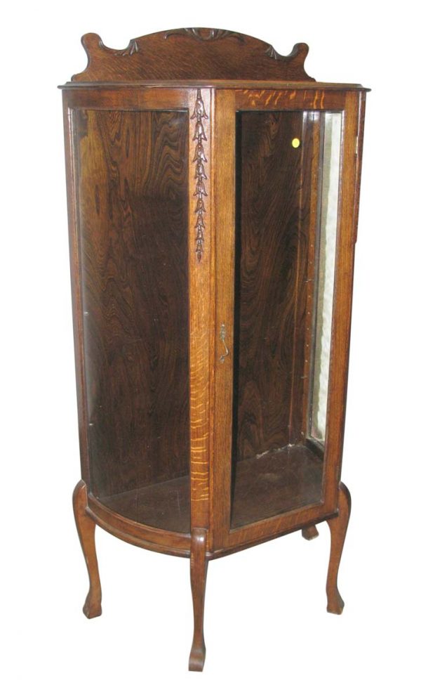 Armoires & Vitrines - Antique Victorian Tiger Oak Curio Cabinet