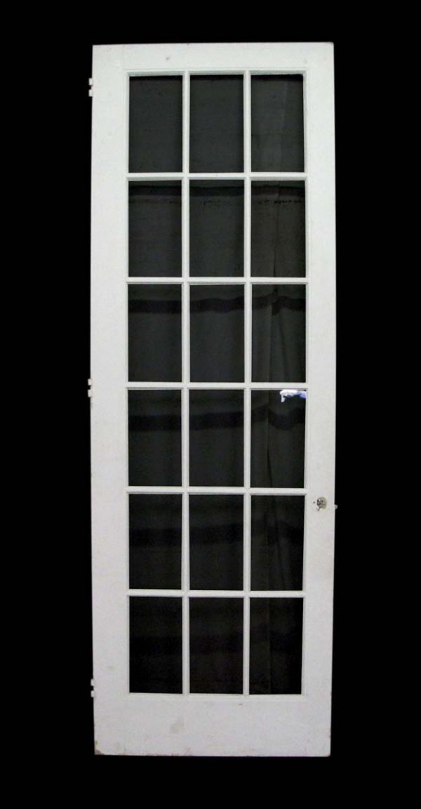 Doors - Antique 18 Lite White Wood French Door 106.5 x 36