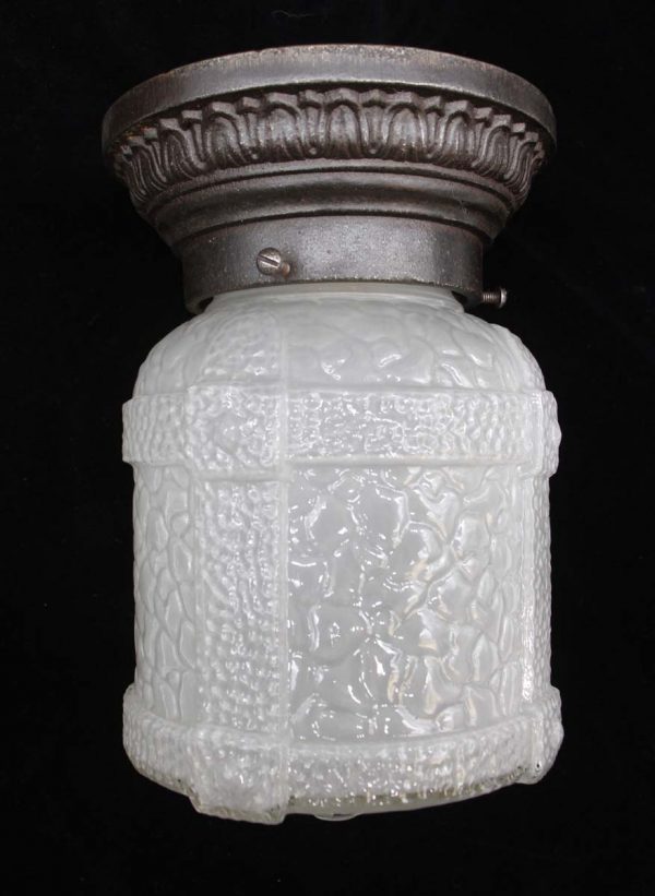 Flush & Semi Flush Mounts - Antique Tudor Cast Glass Porch Semi Flush Light