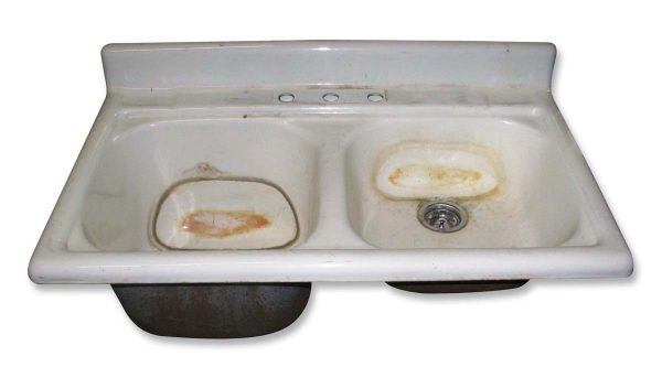 Kitchen - 1950s Double Basin Porcelain Kitchen Farm Sink
