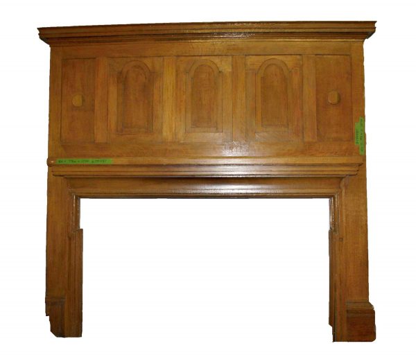 Mantels - Antique Traditional Oak Fireplace Mantel with Top Panel