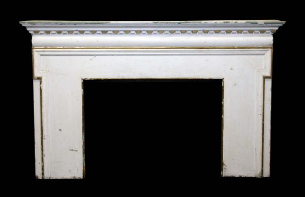 Mantels - Antique Traditional White Wood Fireplace Mantel