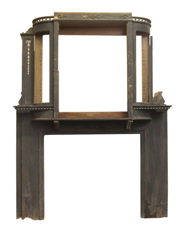 Mantels - Antique Victorian Dark Wood Fireplace Mantel