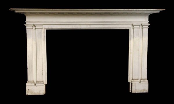 Mantels - Antique White Wood Federal Fireplace Mantel