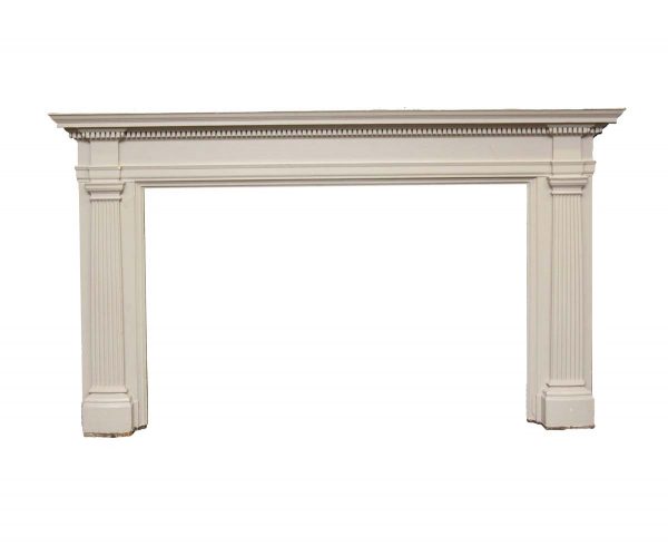 Mantels - Antique White Wooden Federal Fireplace Mantel
