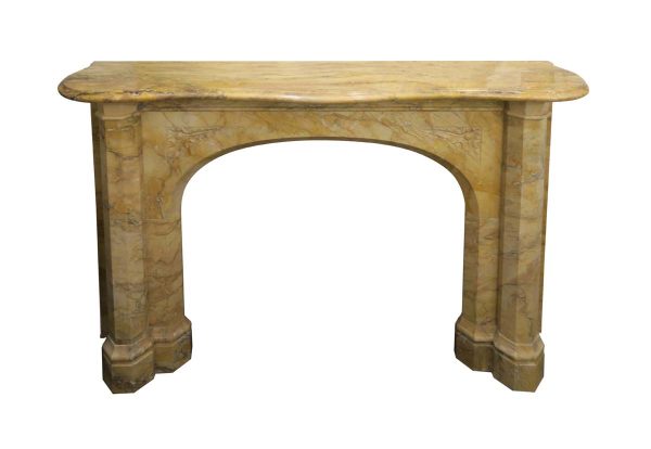 Mantels - Antique Yellow Sienna Arched Fireplace Mantel