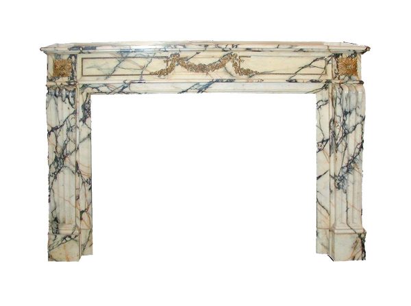 Mantels - Plaza Hotel Sienna Marble Mantel with Ormulu Details