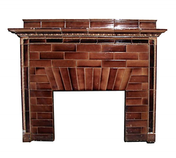 Mantels - Reclaimed Brown Ceramic Tile Mantel from the Iver Johnson Building