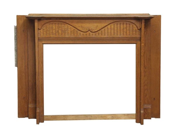 Mantels - Reclaimed Traditional Carved Wooden Fireplace Mantel