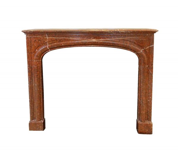 Marble Mantel - Antique Contemporary Arched Red Marble Fireplace Mantel