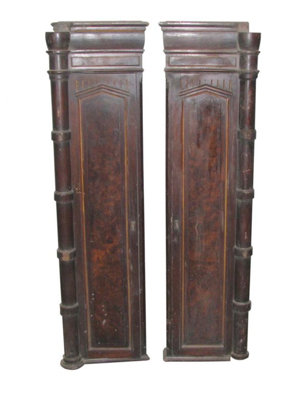 Religious Antiques - Pair of 1800s Wooden Built-in Church Cabinets