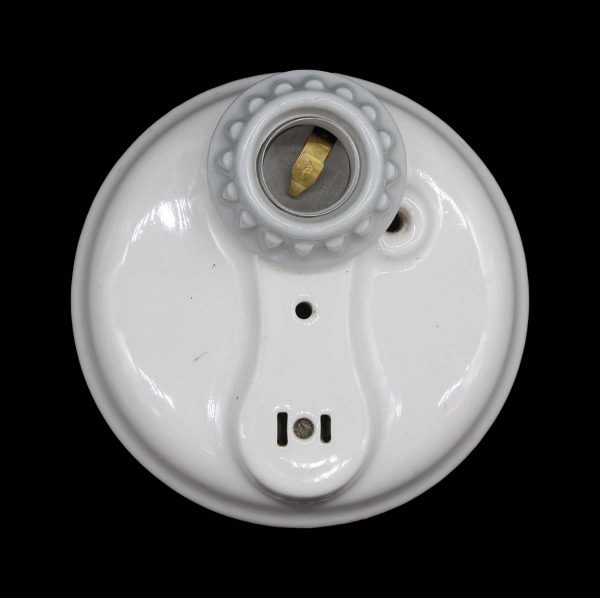 Sconces & Wall Lighting - 1910s White Glazed Porcelain Round Single Bulb Wall Sconce