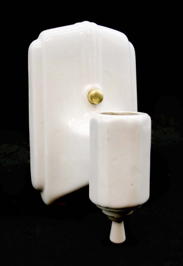 Sconces & Wall Lighting - 1920s Art Deco Ceramic Single White Wall Sconce