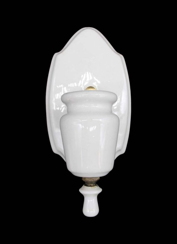 Sconces & Wall Lighting - 1920s Single Art Deco White Ceramic Wall Sconce