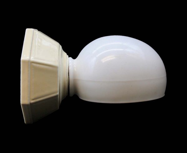 Sconces & Wall Lighting - Antique Traditional Porcelain Milk Glass Bathroom Wall Sconce