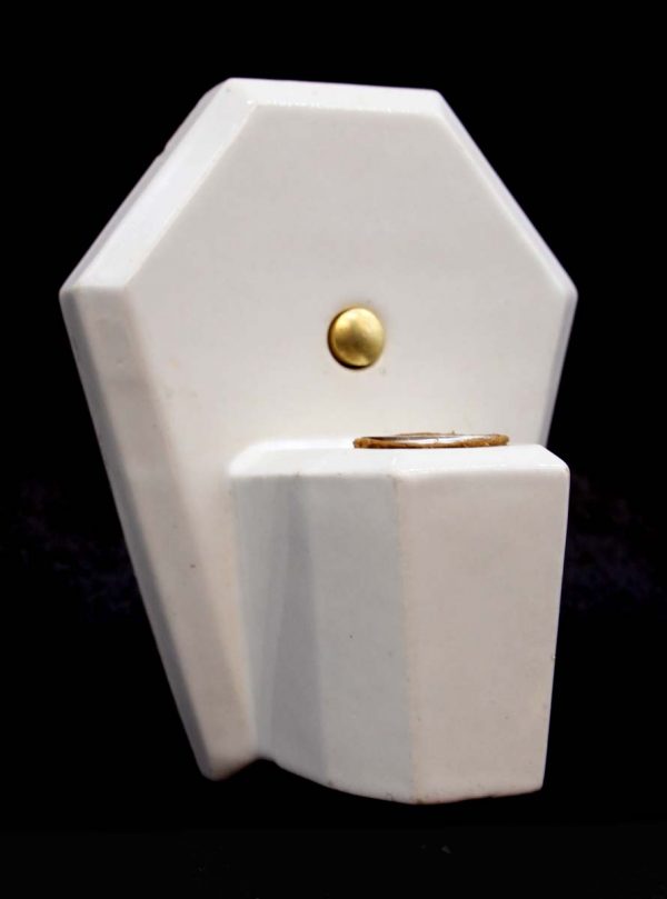 Sconces & Wall Lighting - Single 1930s Art Deco Ceramic Wall Sconce with Turn Switch