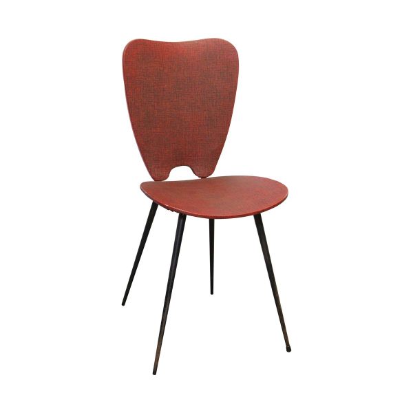 Seating - Vintage Mid Century Red 1960s Vinyl Steel Chair