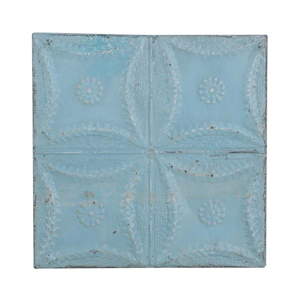 Tin Panels - Handmade Baby Blue Snowflake Quadrant Antique Tin Panel