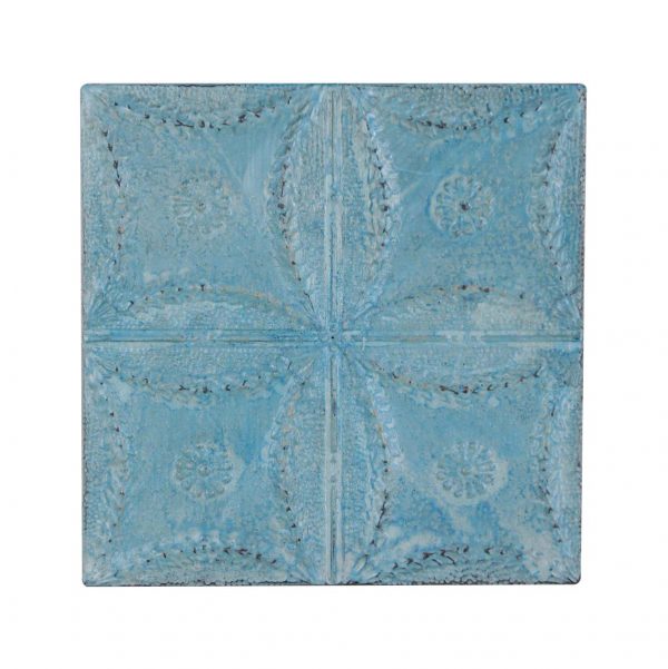 Tin Panels - Handmade Blue Snowflake Quadrant Antique Tin Panel