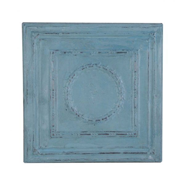 Tin Panels - Handmade Light Blue Wreath Antique Tin Panel