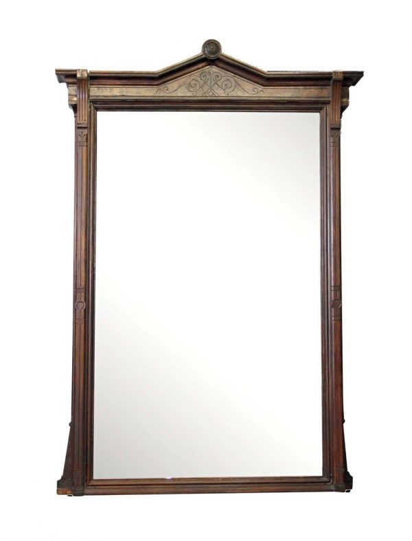 Antique Mirrors - Victorian Grand Carved Wood Frame Wall Mirror
