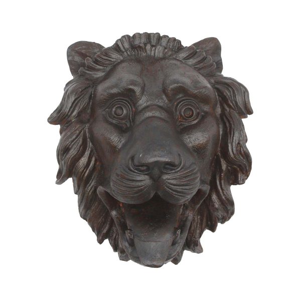 Applique - Heavy 19th Century Black Cast Iron Lion Head Applique
